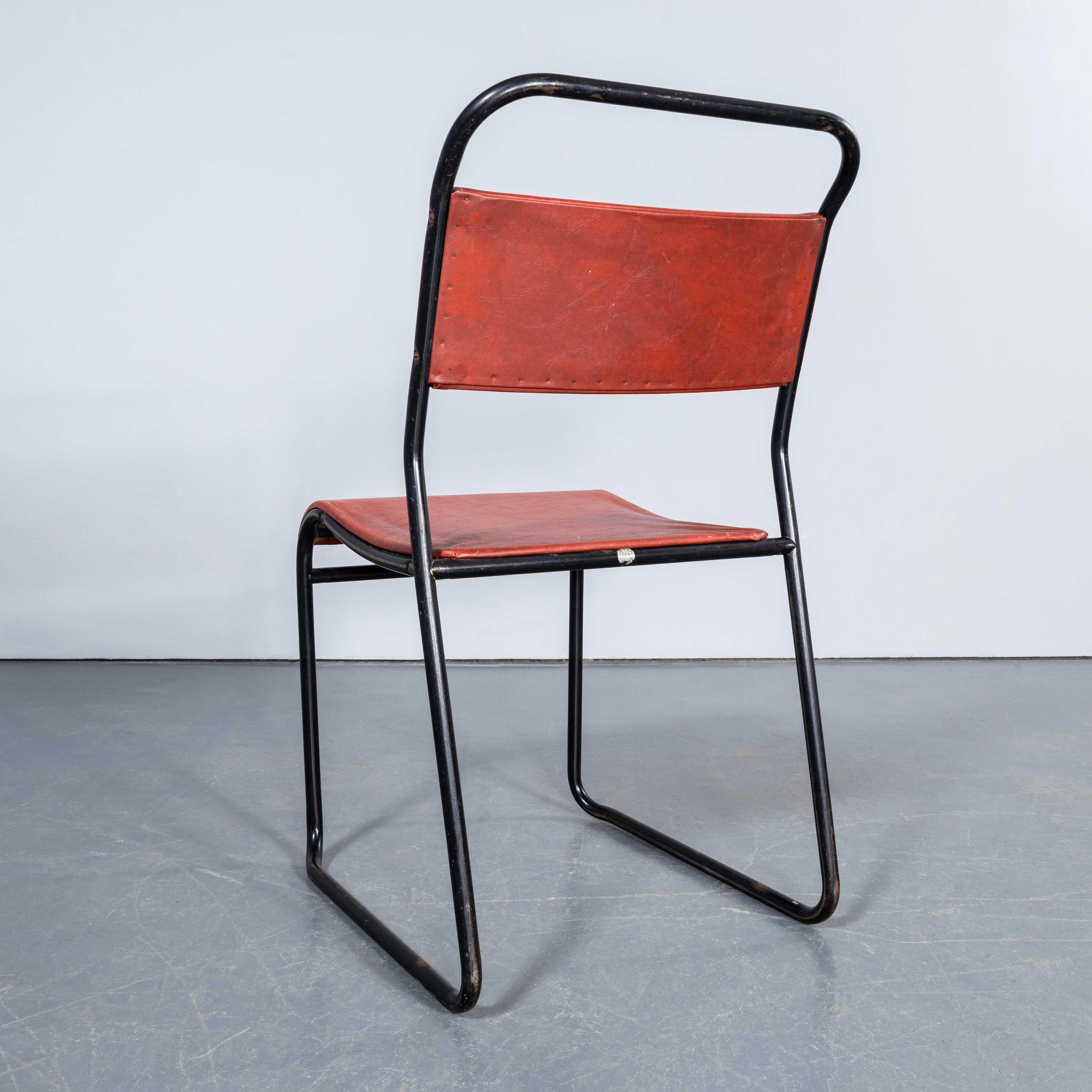 1960's Pel Tubular Metal Upholstered Dining Chairs - Large Qty Available 4