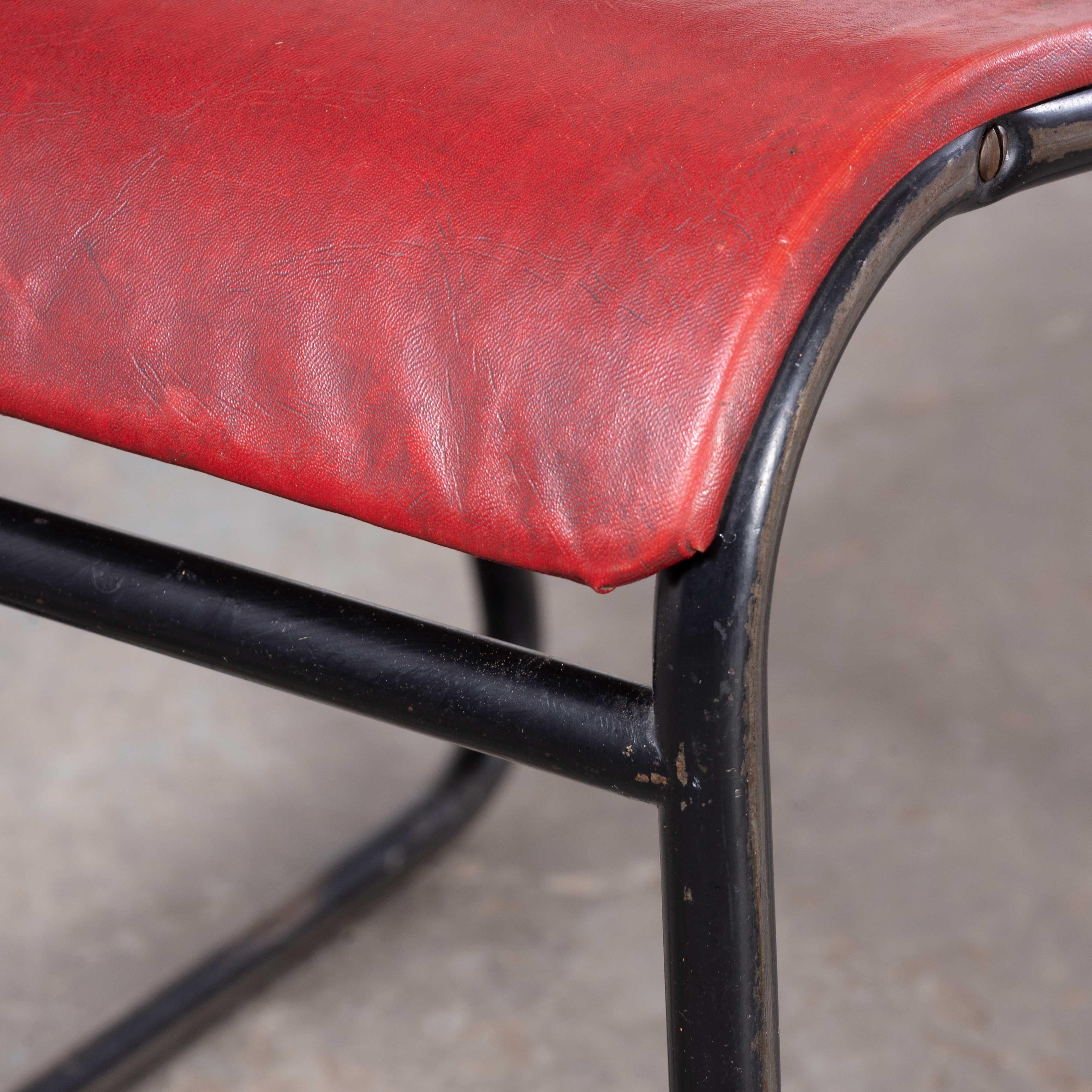 1960's Pel Tubular Metal Upholstered Dining Chairs - Large Quantity Available For Sale 2