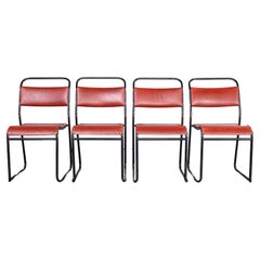 1960's Pel Tubular Metal Upholstered Dining Chairs - Set Of Four