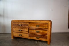 1960s Pencil Reed Waterfall 6 drawer Dresser Boho Art Deco modern
