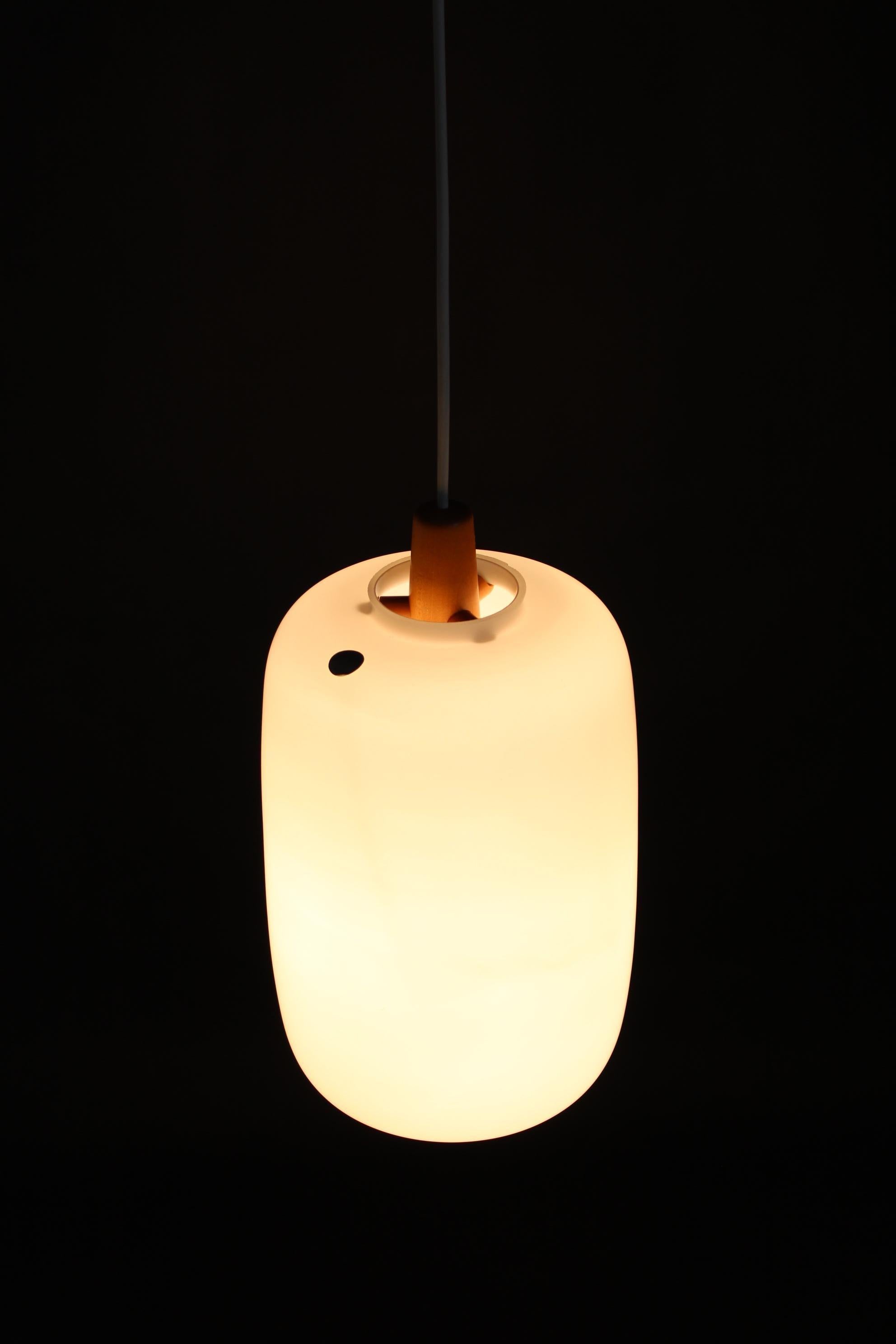 Lampada a sospensione in vetro degli anni '60 di ULUV, Cecoslovacchia in vendita 6