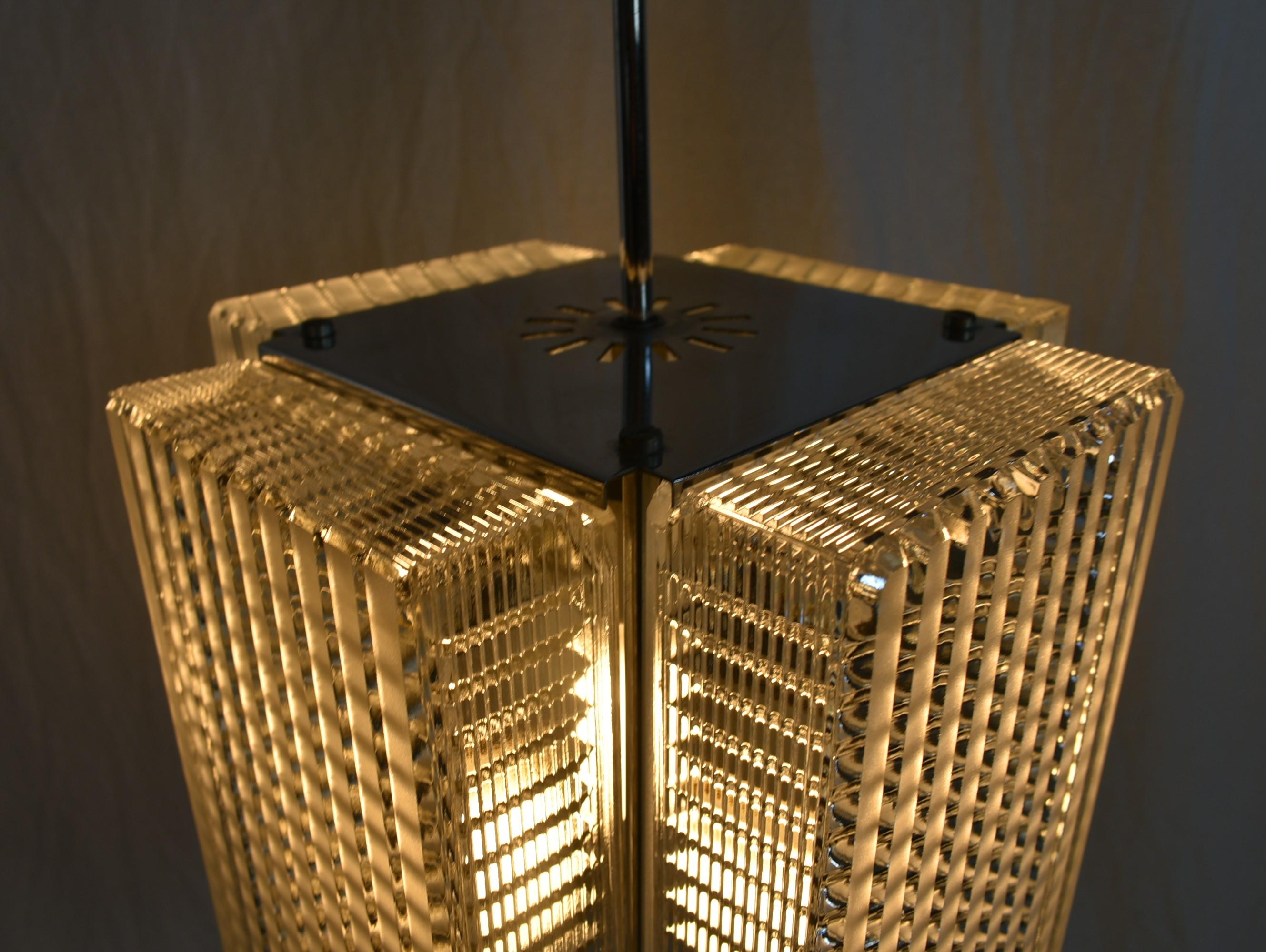 Glass 1960s Pendant Lamp by Napako, Czechoslovakia For Sale