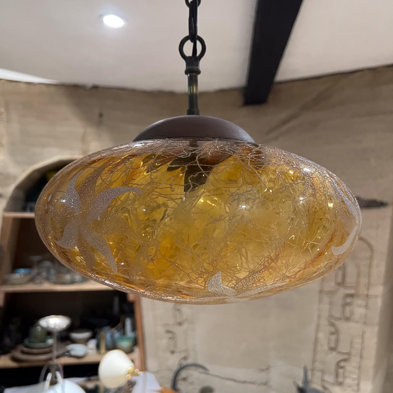 1960s Pendant Lamp Mahogany Art Glass Eugenio Escudero Mexico For Sale 4
