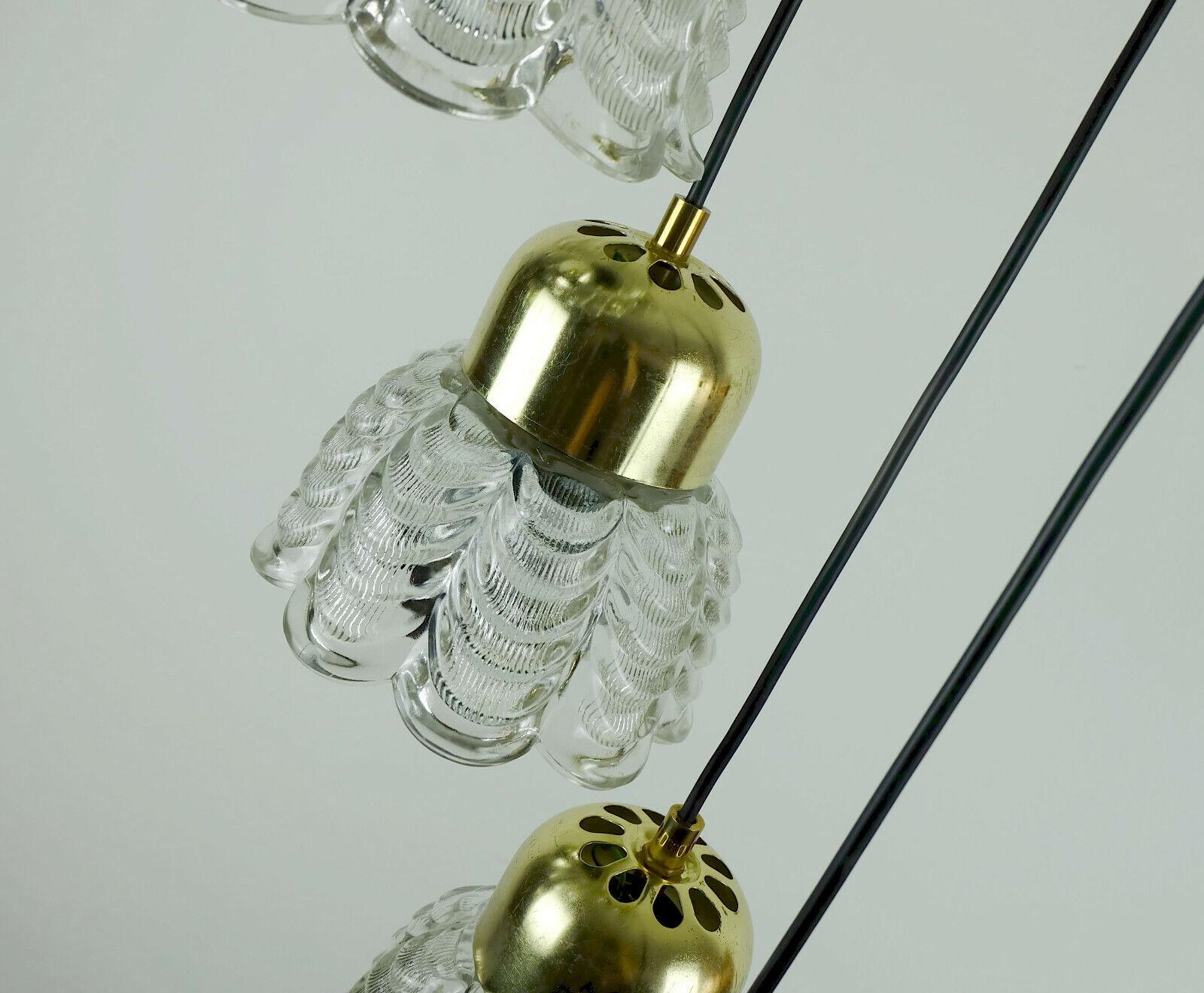 1960s, Pendant Light Cascading Light with 7 Glass Shades For Sale 2