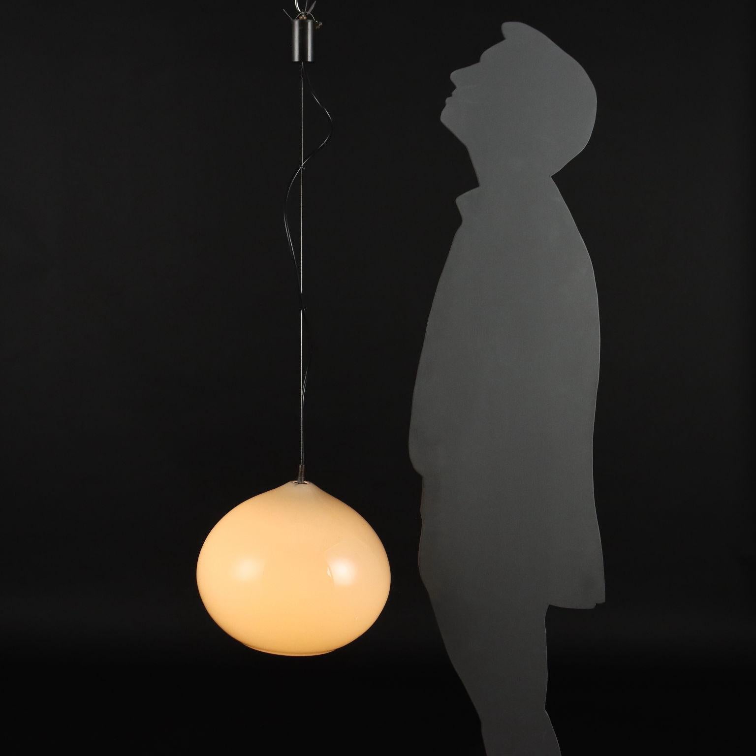 Ceiling lamp attributable to Alessandro Pianon for Vistosi; coloured glass.