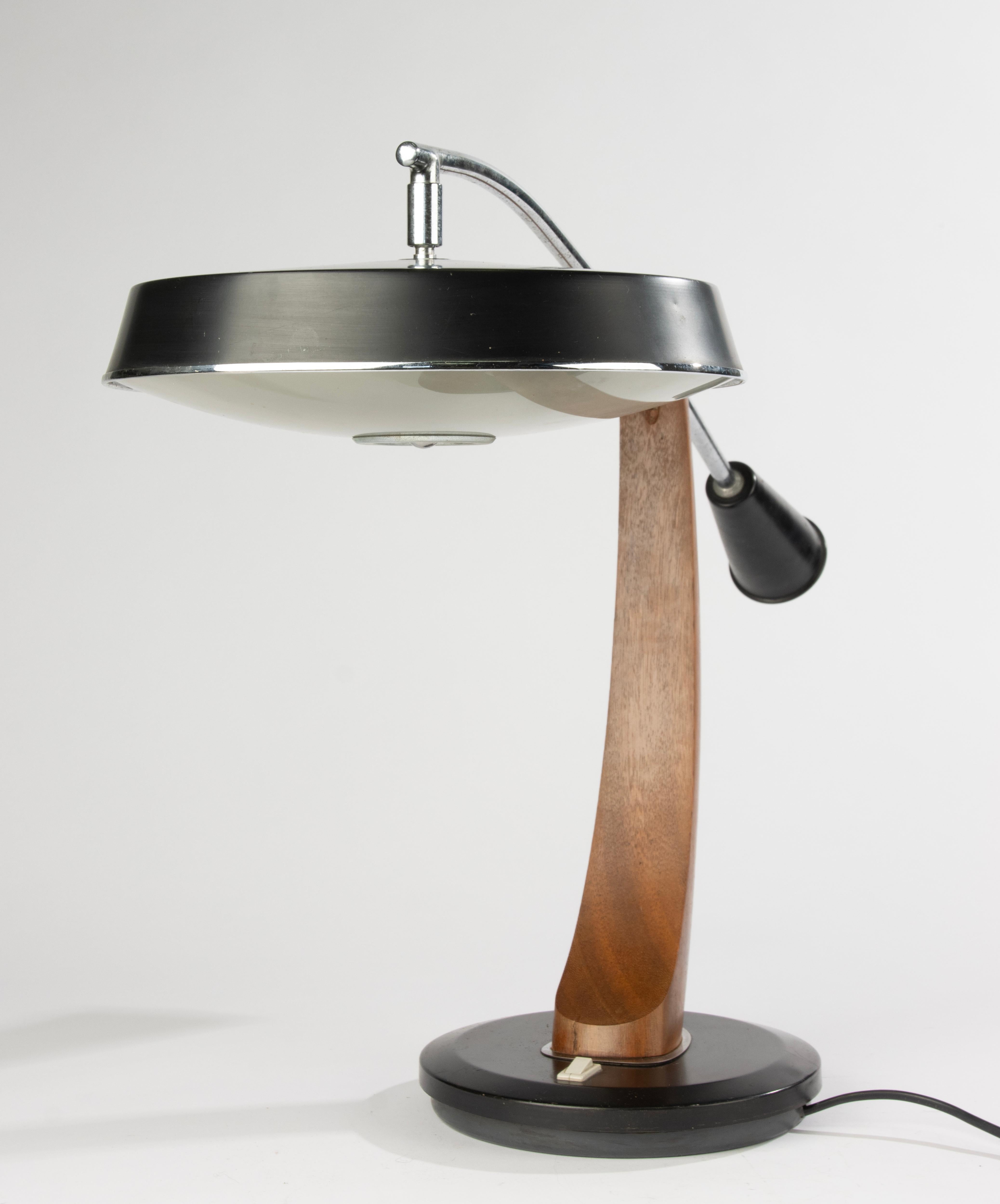 Lámpara de Sobremesa Péndulo Años 60 - FASE - Madera y Metal - Modelo Presidente - España Hecho a mano en venta