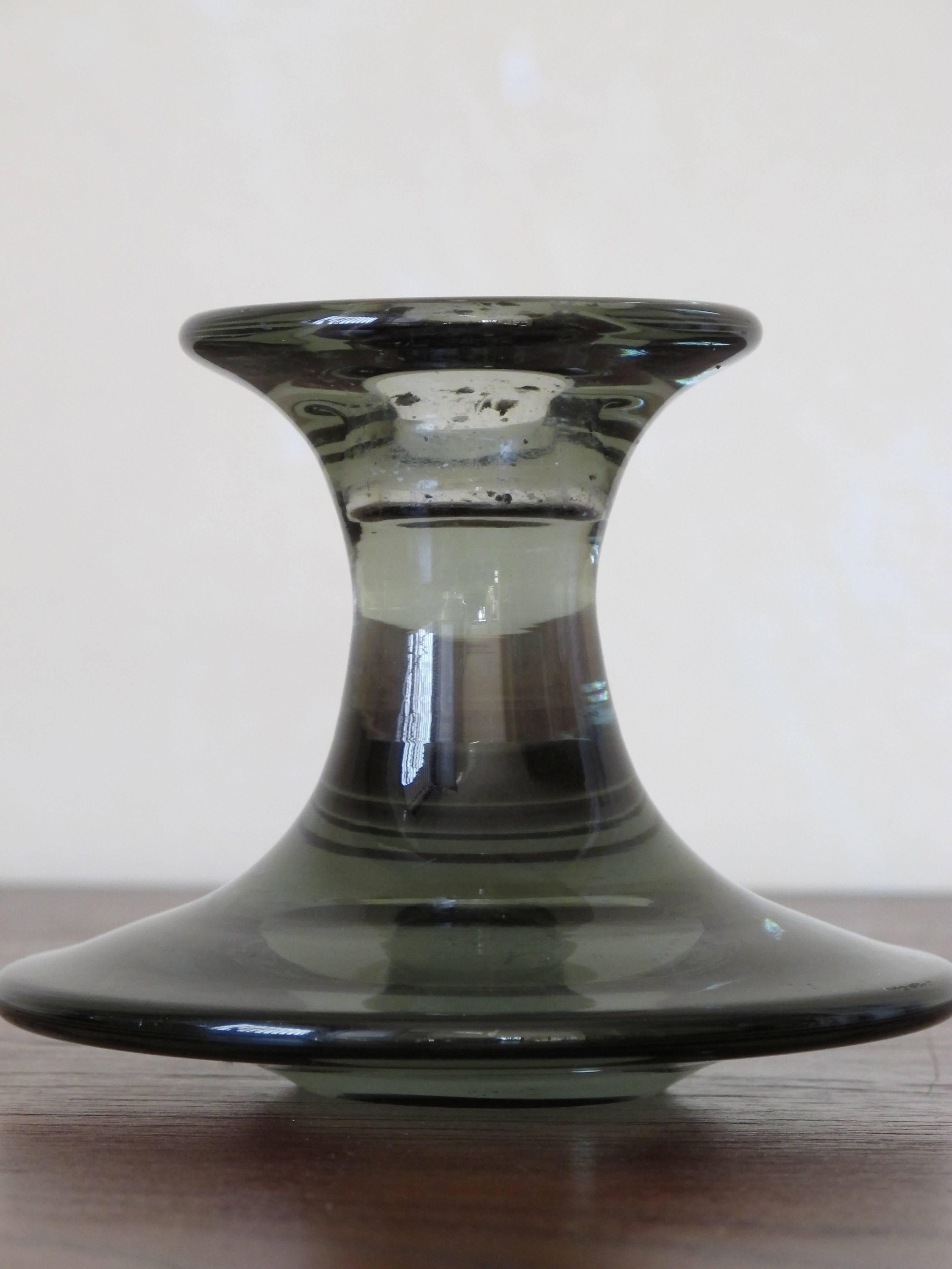 Scandinavian Modern 1960s Per Lutken Scandinavian Midcentury Glass Candlesticks for Holmegaard