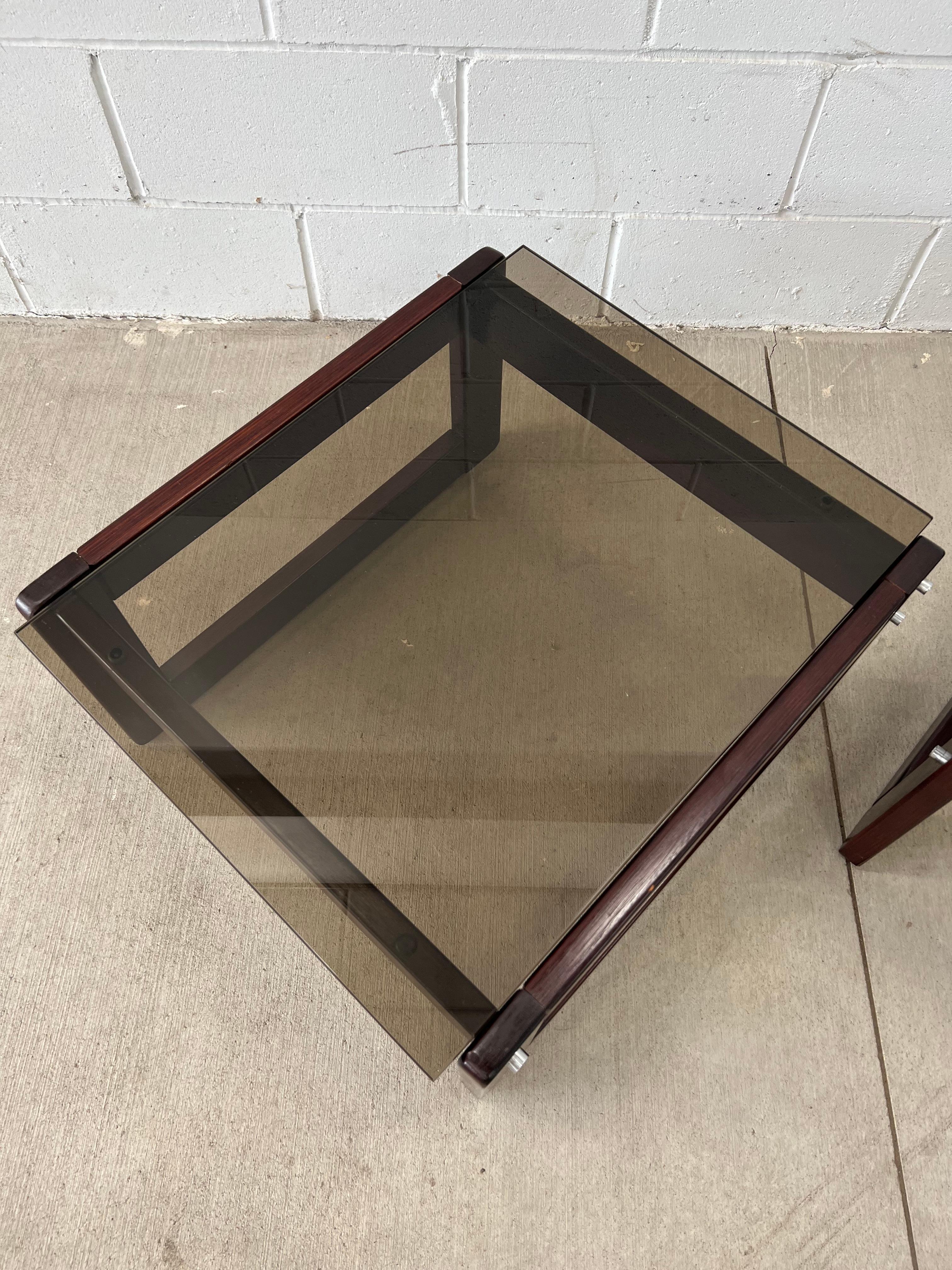 1960s Percival Lafer Brazilian Rosewood Coffee Tables, Pair In Good Condition In Saint Paul, MN