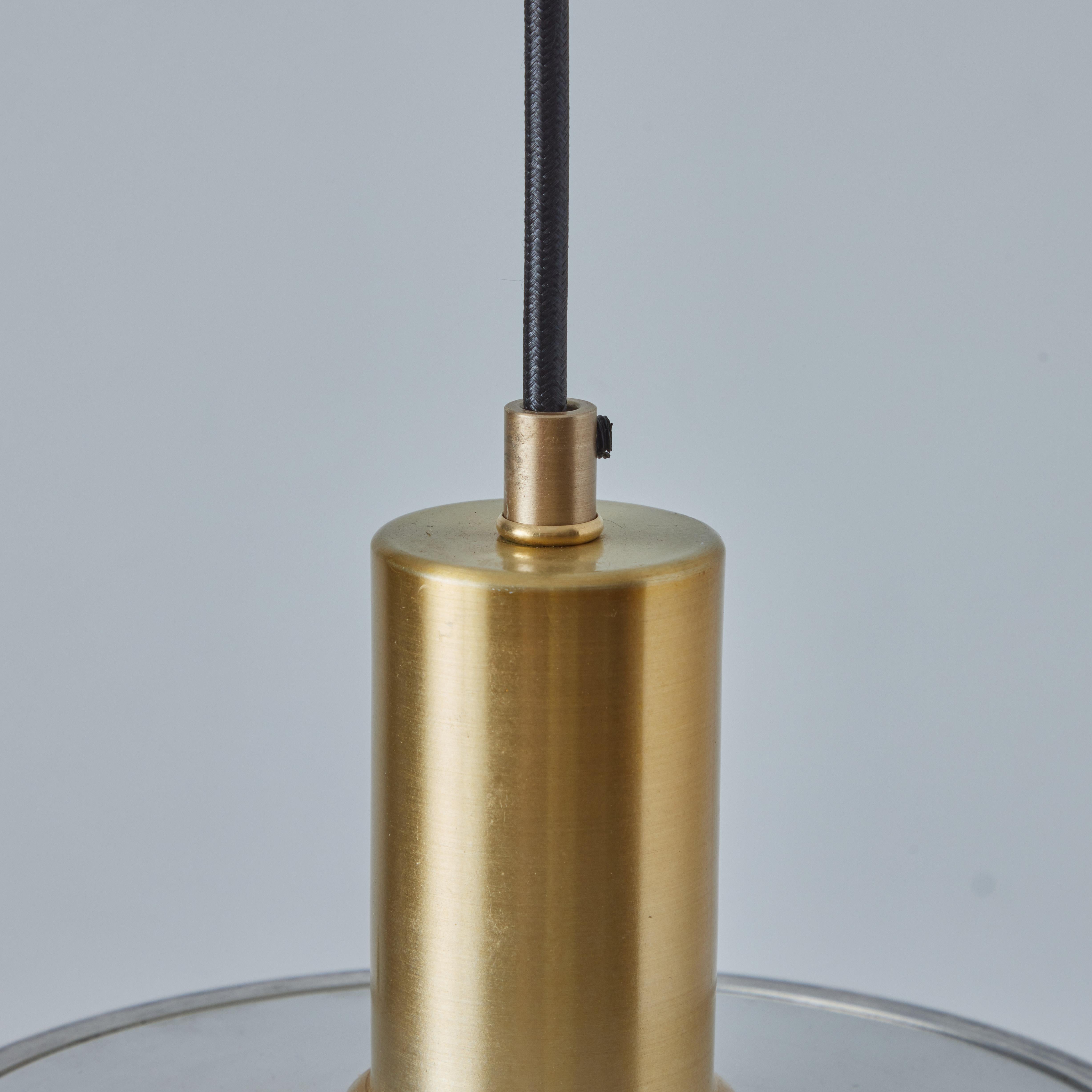1960s Perforated Brass & Glass Pendant Attributed to Hans-Agne Jakobsson For Sale 8