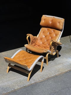 1960s Pernilla 69 Lounge Chair and Ottoman by Bruno Mathsson for DUX
