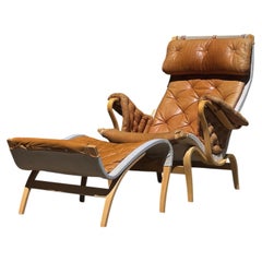 1960s Pernilla 69 Lounge Chair and Ottoman by Bruno Mathsson for DUX