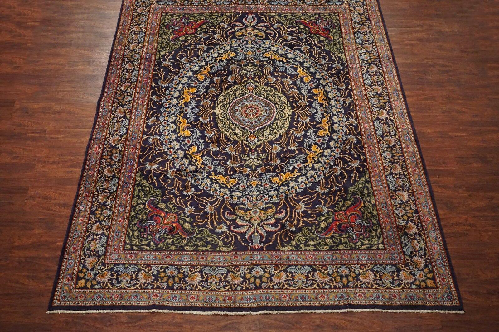 Hand-Knotted 1960s Persian Dorokhsh Rug with Flying Unicorn Motif For Sale