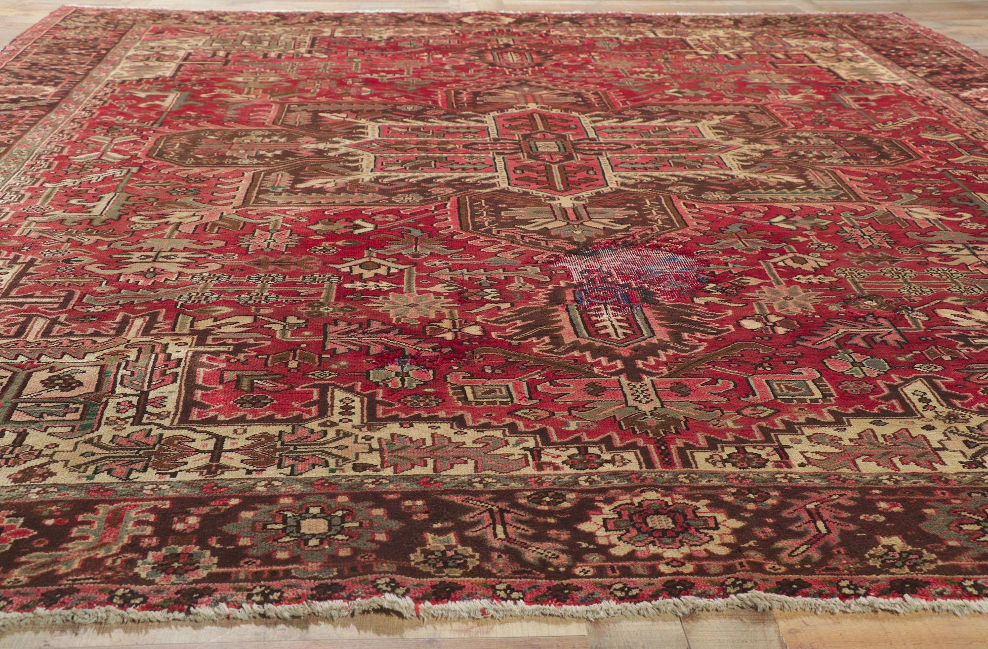 Alfombra persa Heriz de 1960 con estilo moderno siglo XX en venta