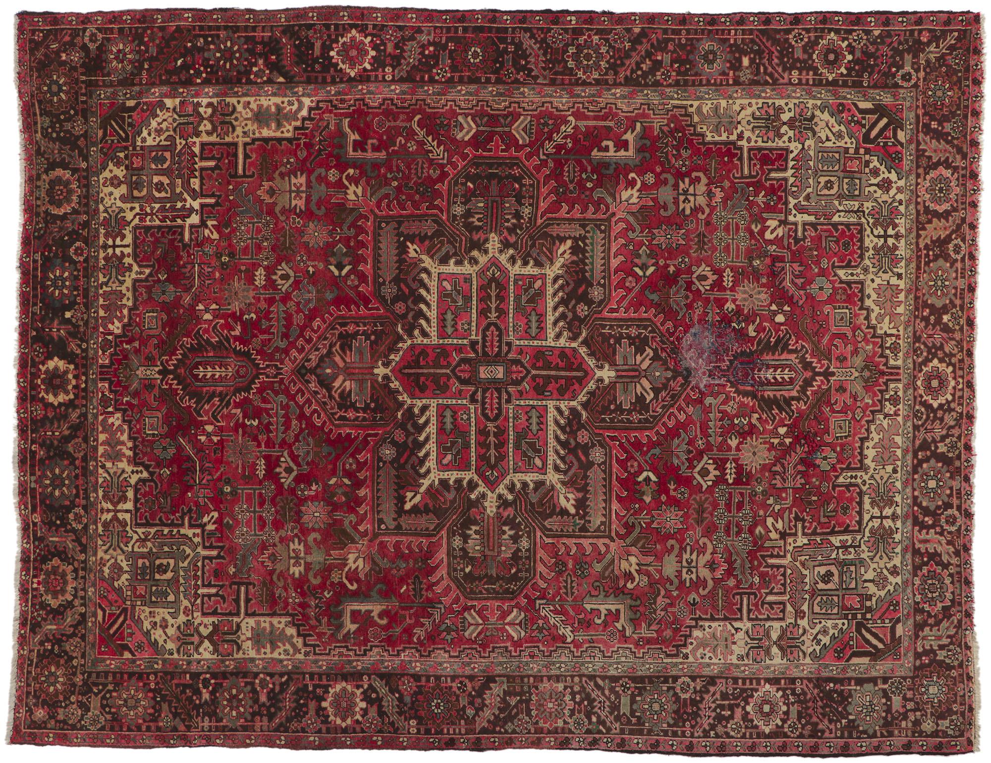 Alfombra persa Heriz de 1960 con estilo moderno en venta 1