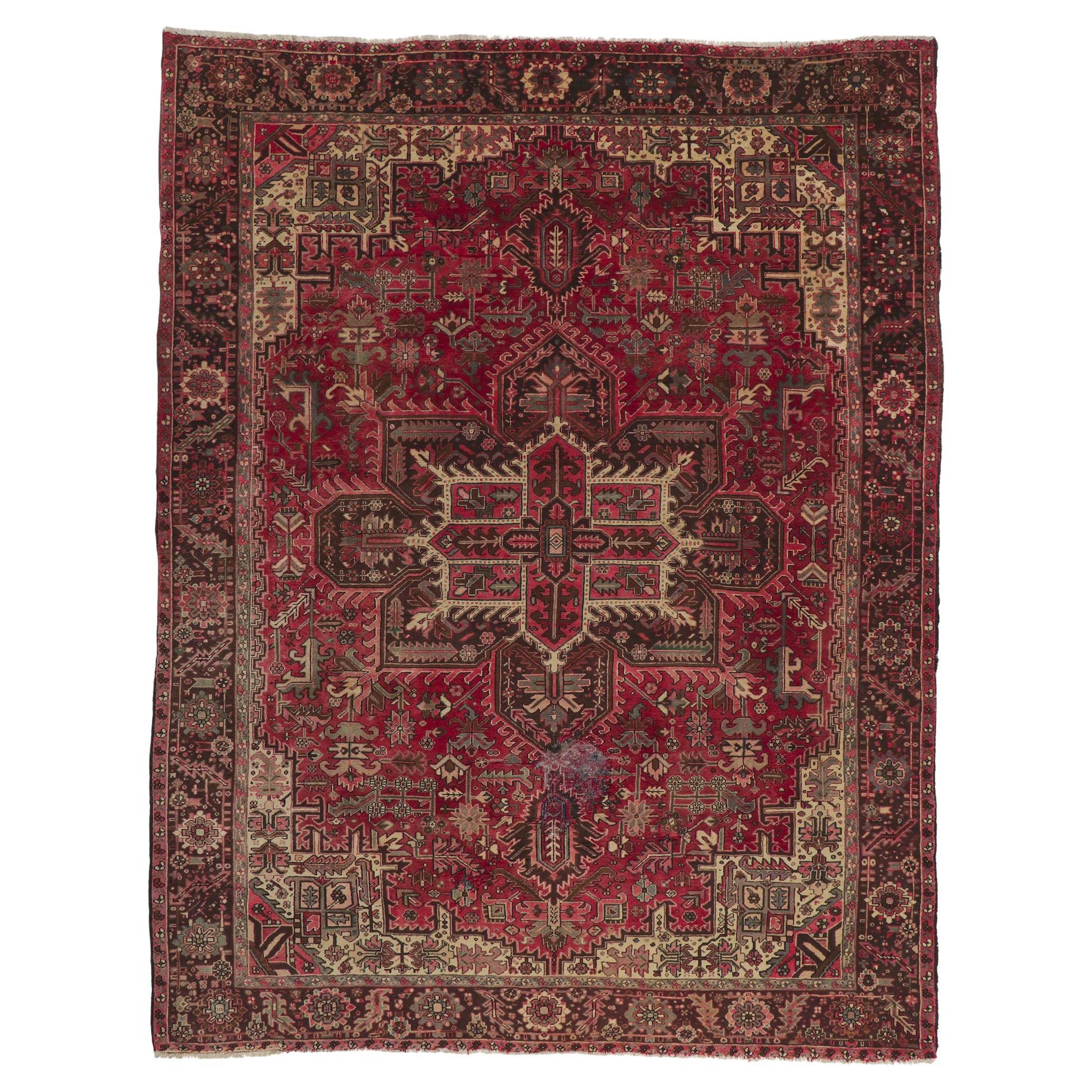 Alfombra persa Heriz de 1960 con estilo moderno en venta
