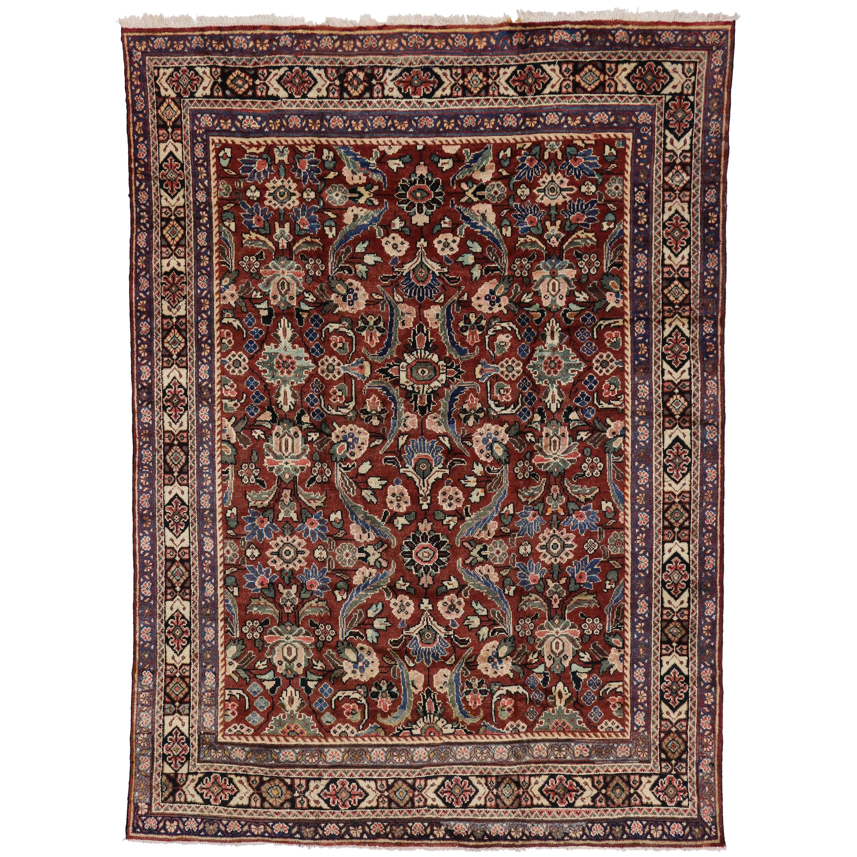 Tappeto persiano Mahal del 1960 con stile tradizionale