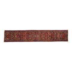 1960s Persian Mahal Wool Runner Rug, Hand-Knotted Floral Carpet, 3′0″ × 16′7″