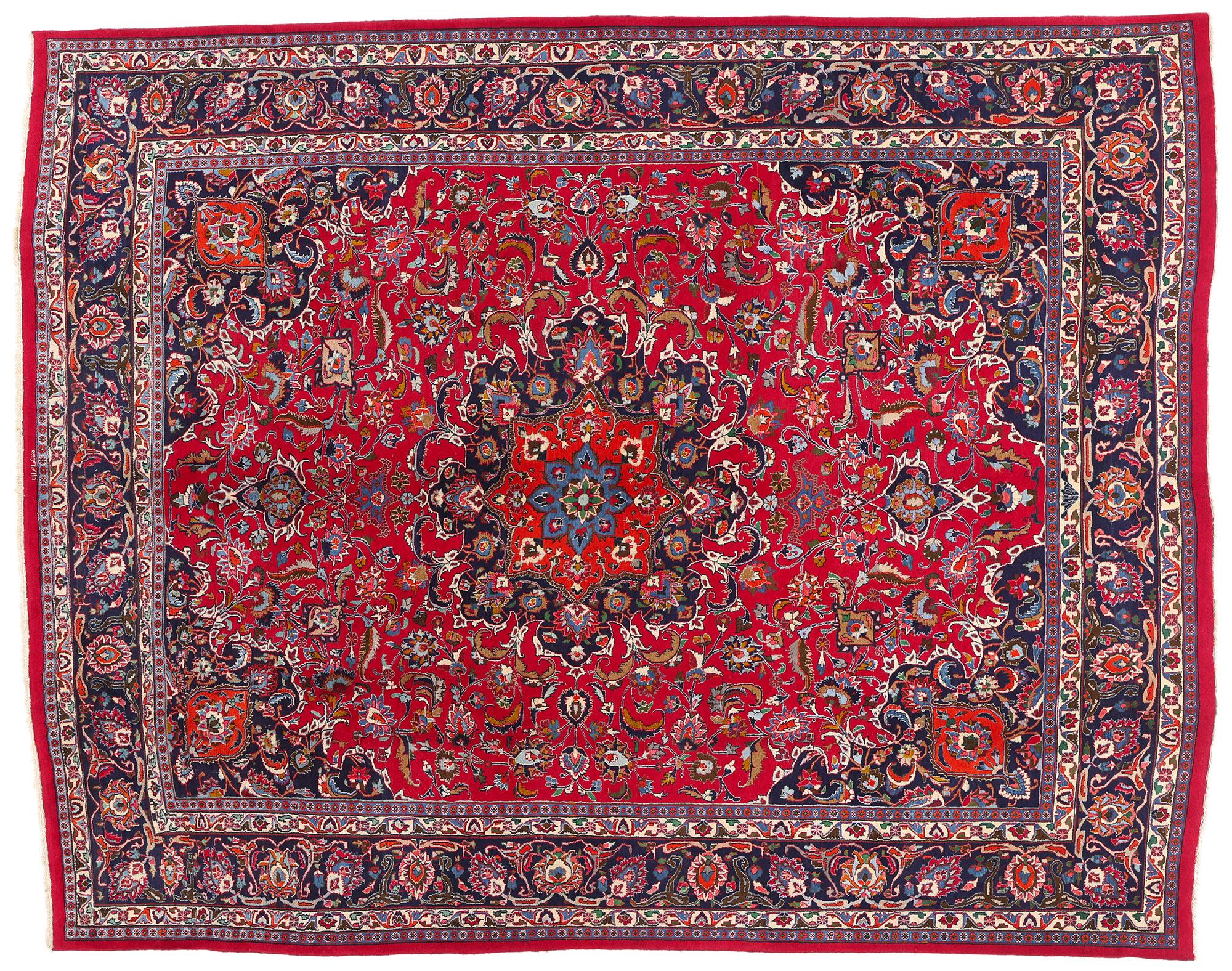 Alfombra persa Mashhad de 1960 con estilo tradicional en venta 3