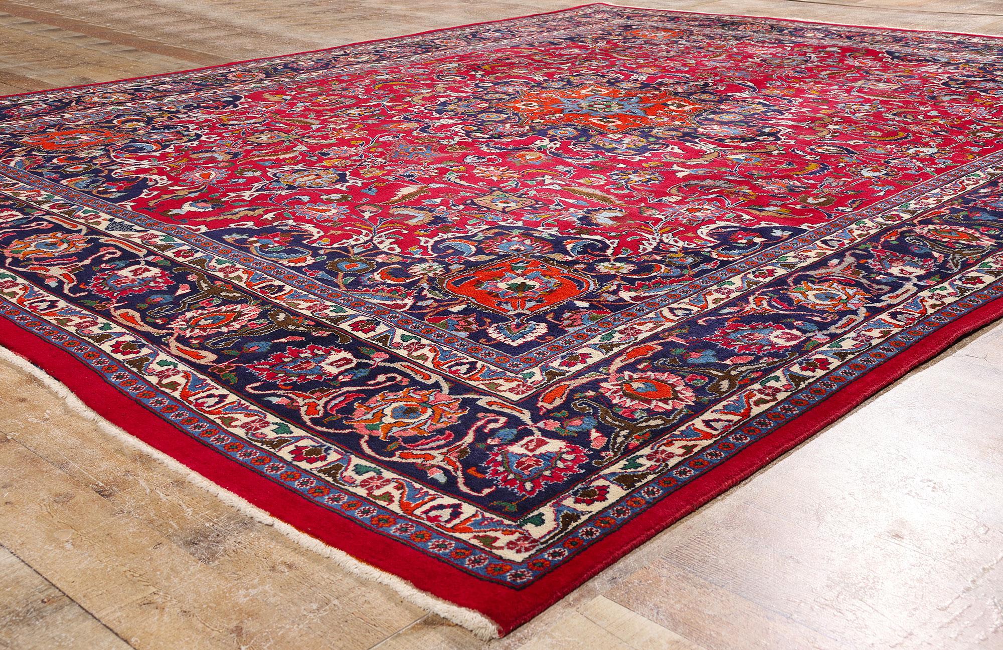 Alfombra persa Mashhad de 1960 con estilo tradicional Tabriz en venta