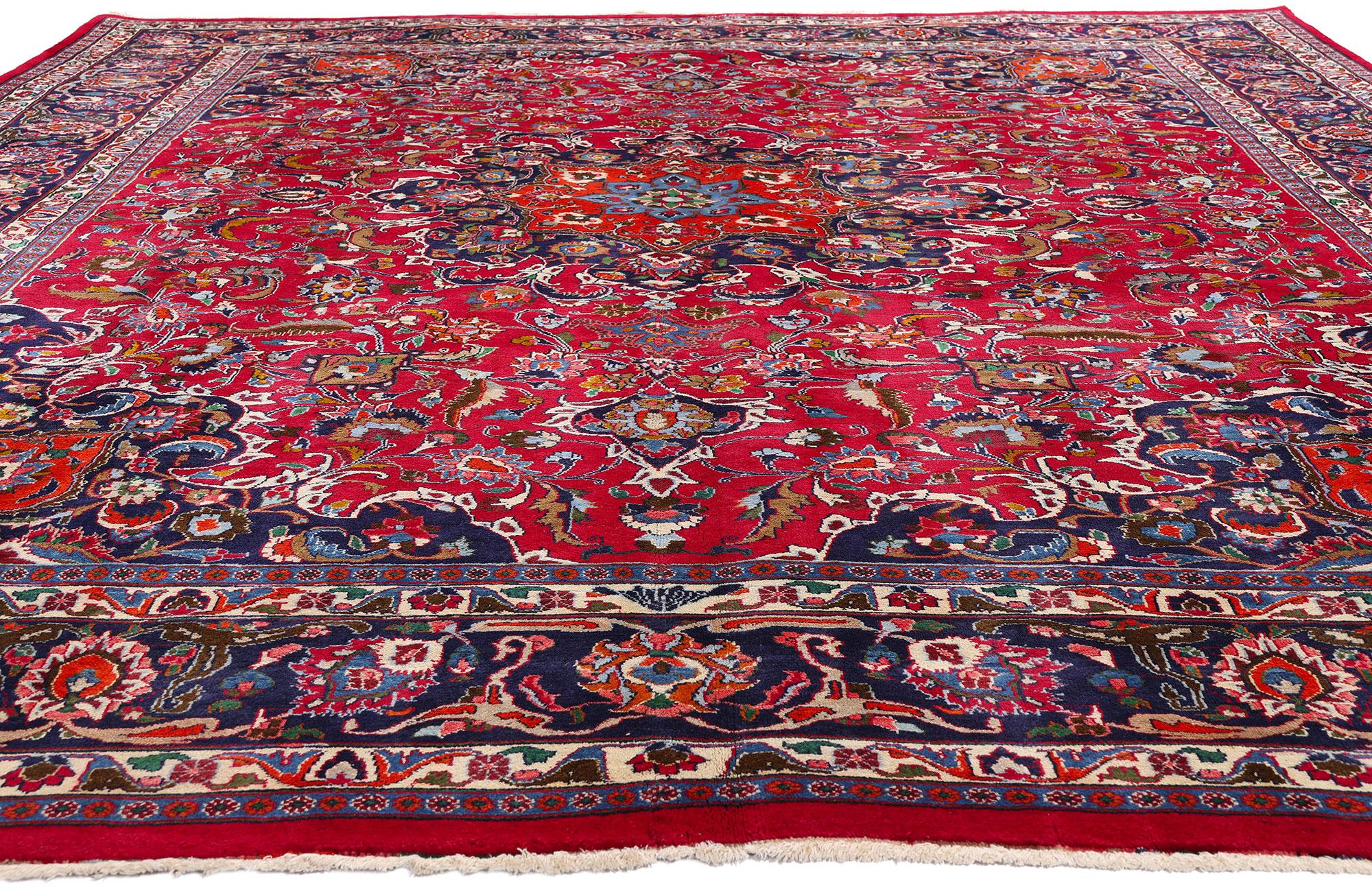 Alfombra persa Mashhad de 1960 con estilo tradicional en venta 1