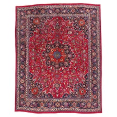 Tappeto persiano Mashhad del 1960 con stile tradizionale