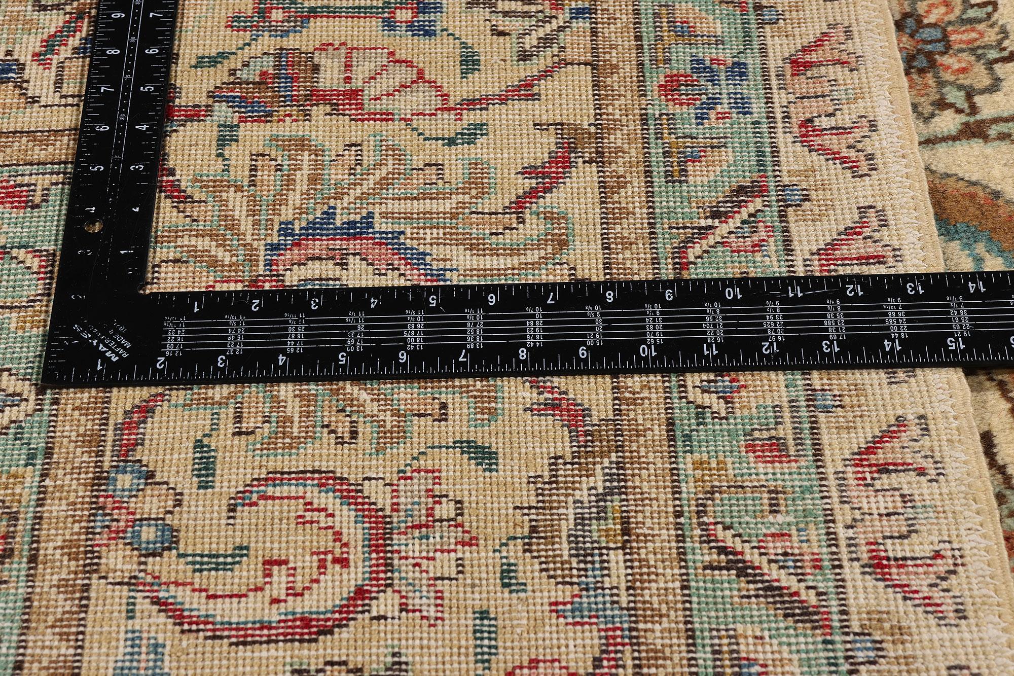 Alfombra Persa Tabriz Vintage de Estilo Campestre Francés Chippendale en venta 3