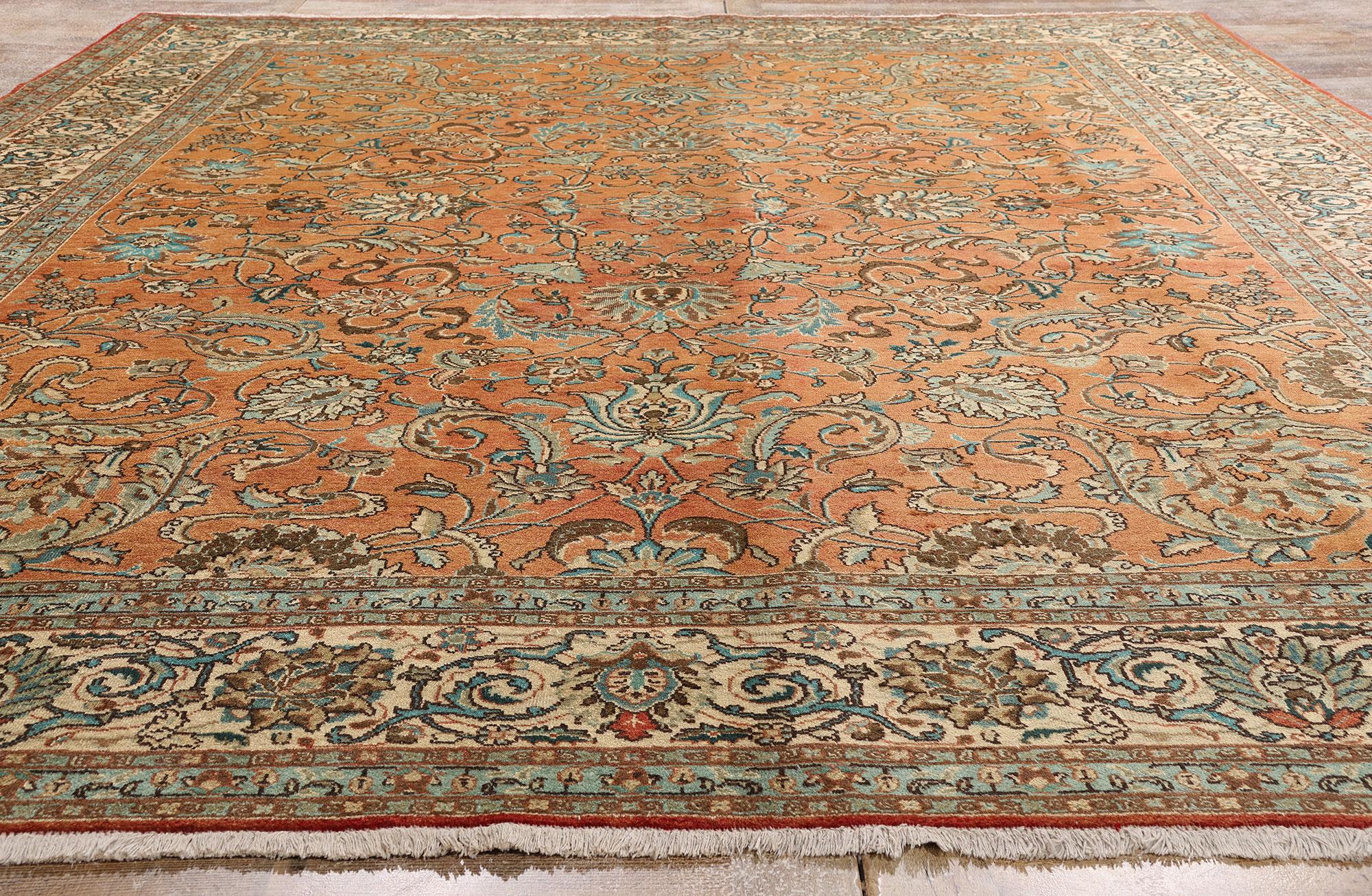 Alfombra persa Tabriz de 1960 de estilo tradicional en Bueno estado para la venta en Dallas, TX