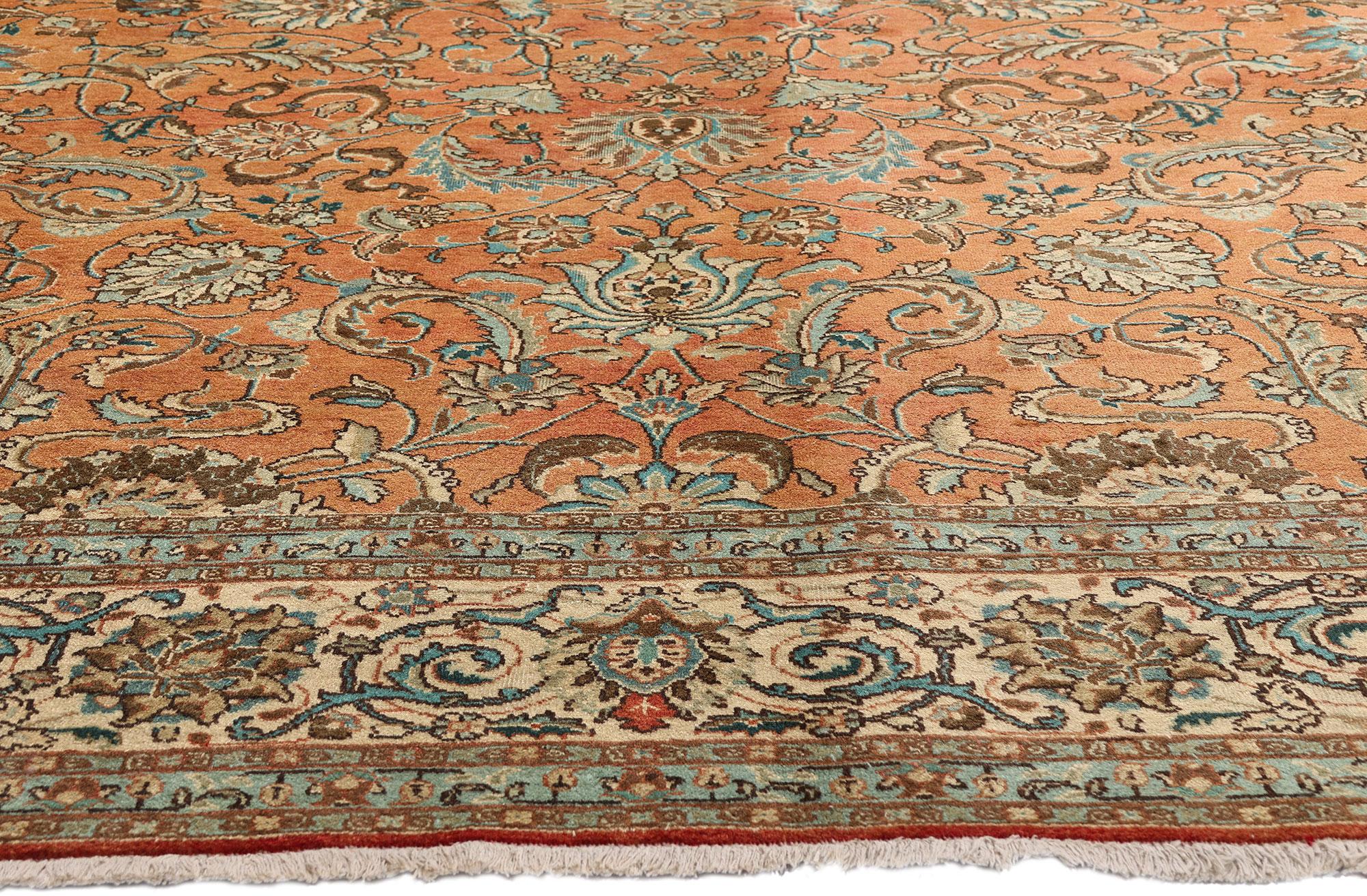 Alfombra persa Tabriz de 1960 de estilo tradicional Lana en venta