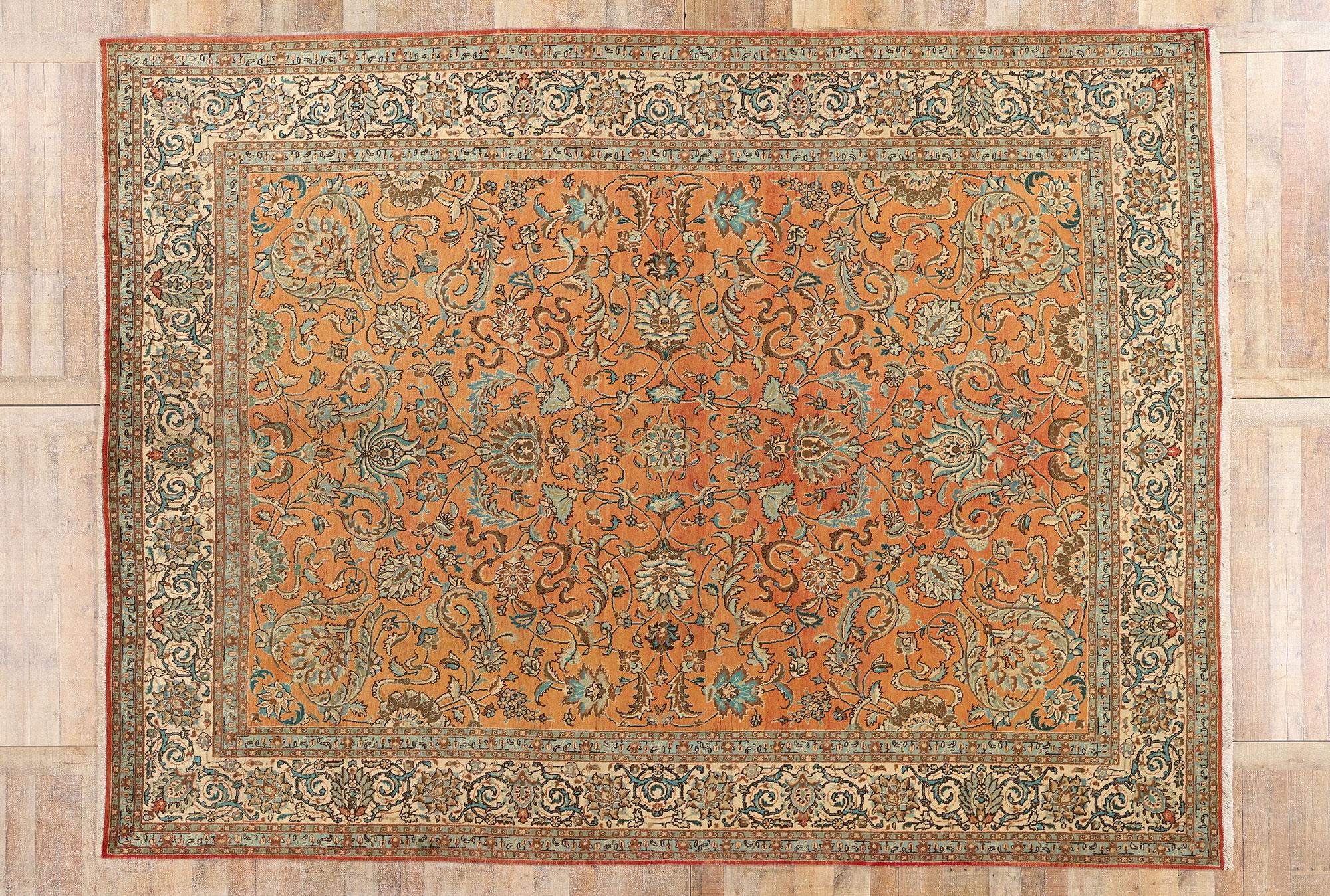 Alfombra persa Tabriz de 1960 de estilo tradicional en venta 3