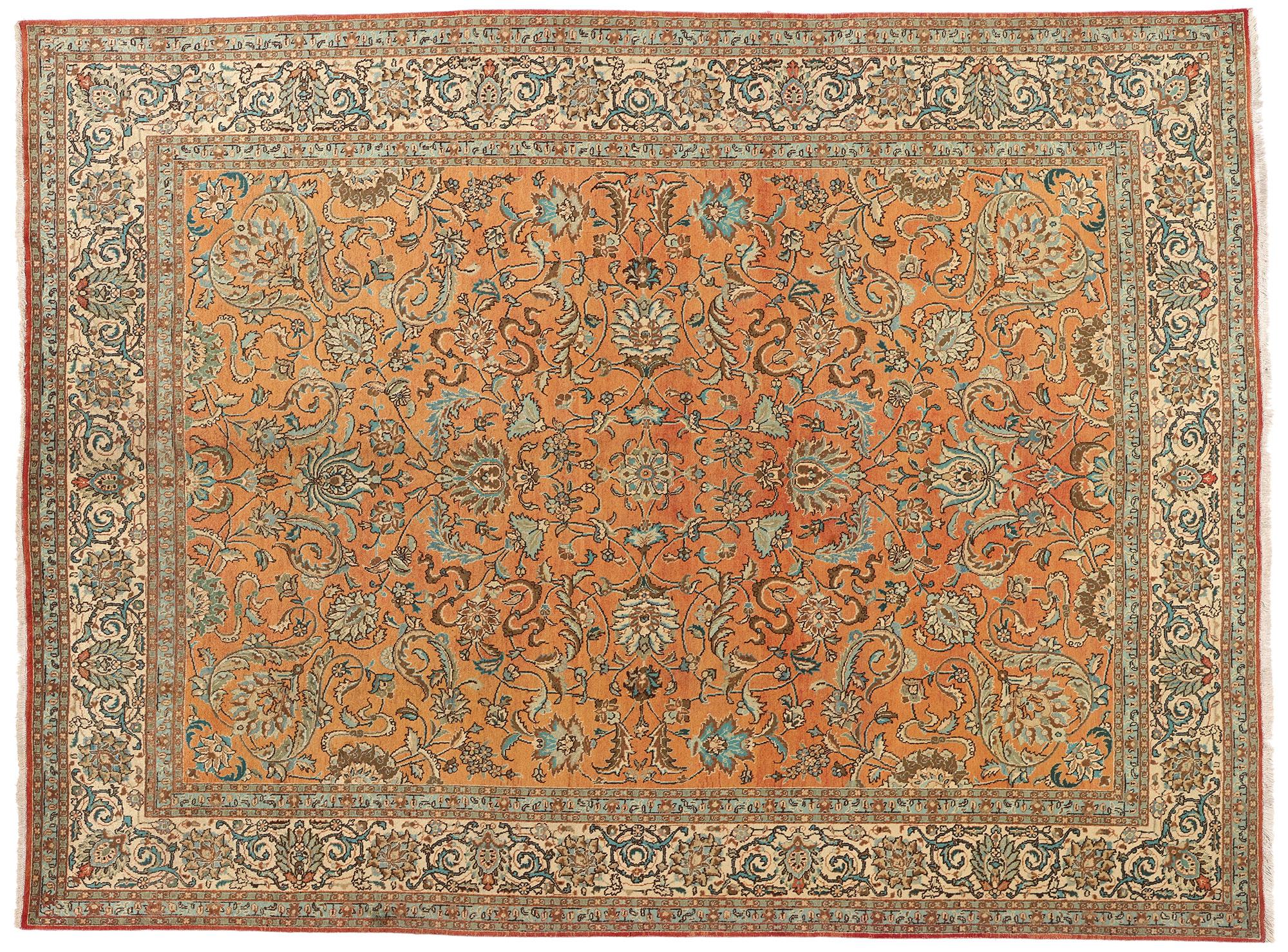 Alfombra persa Tabriz de 1960 de estilo tradicional en venta 4