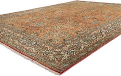 Embers of Paradise: A Vintage Persian Tabriz Masterpiece of Refined Opulence