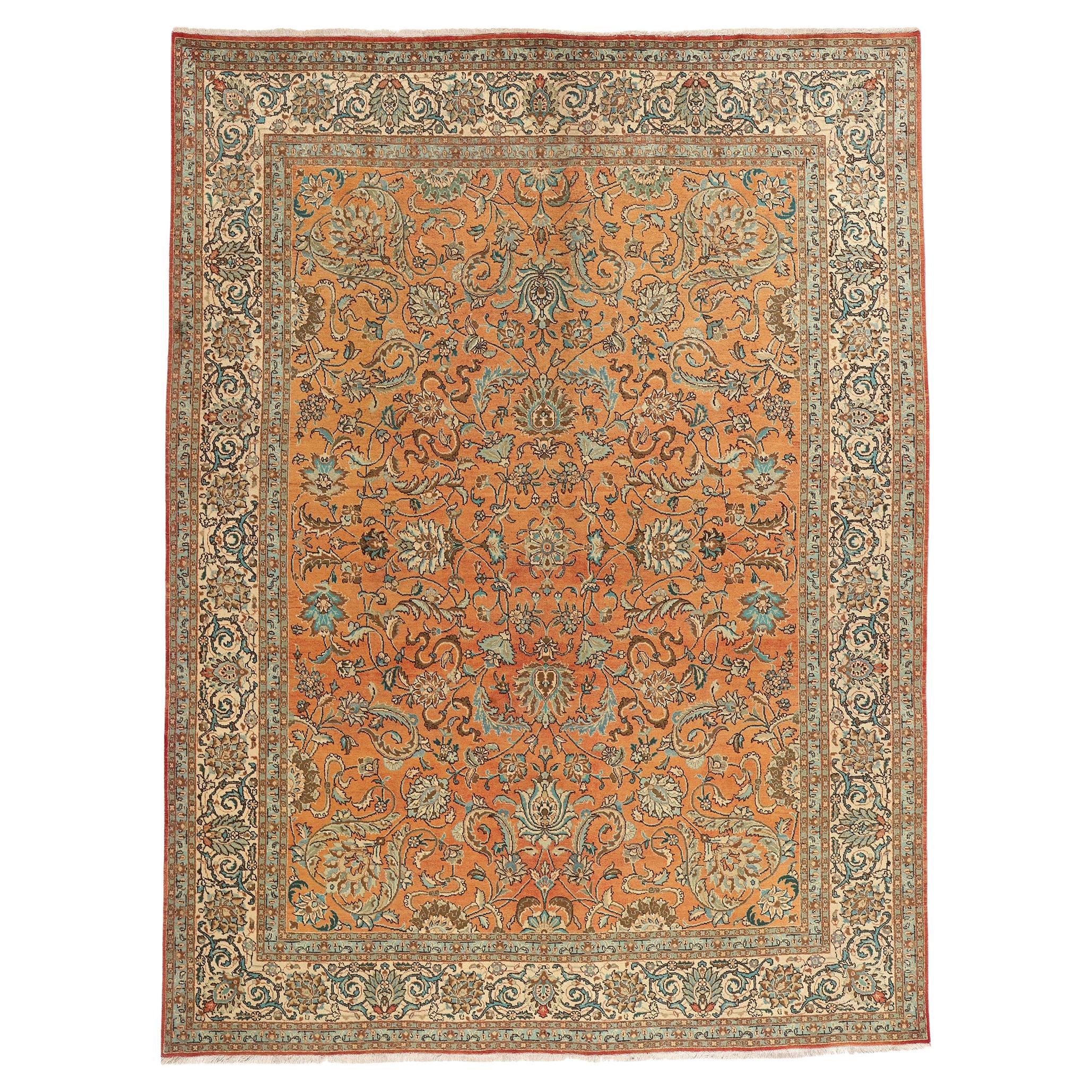 1960's Persian Tabriz Carpet with Traditional Style