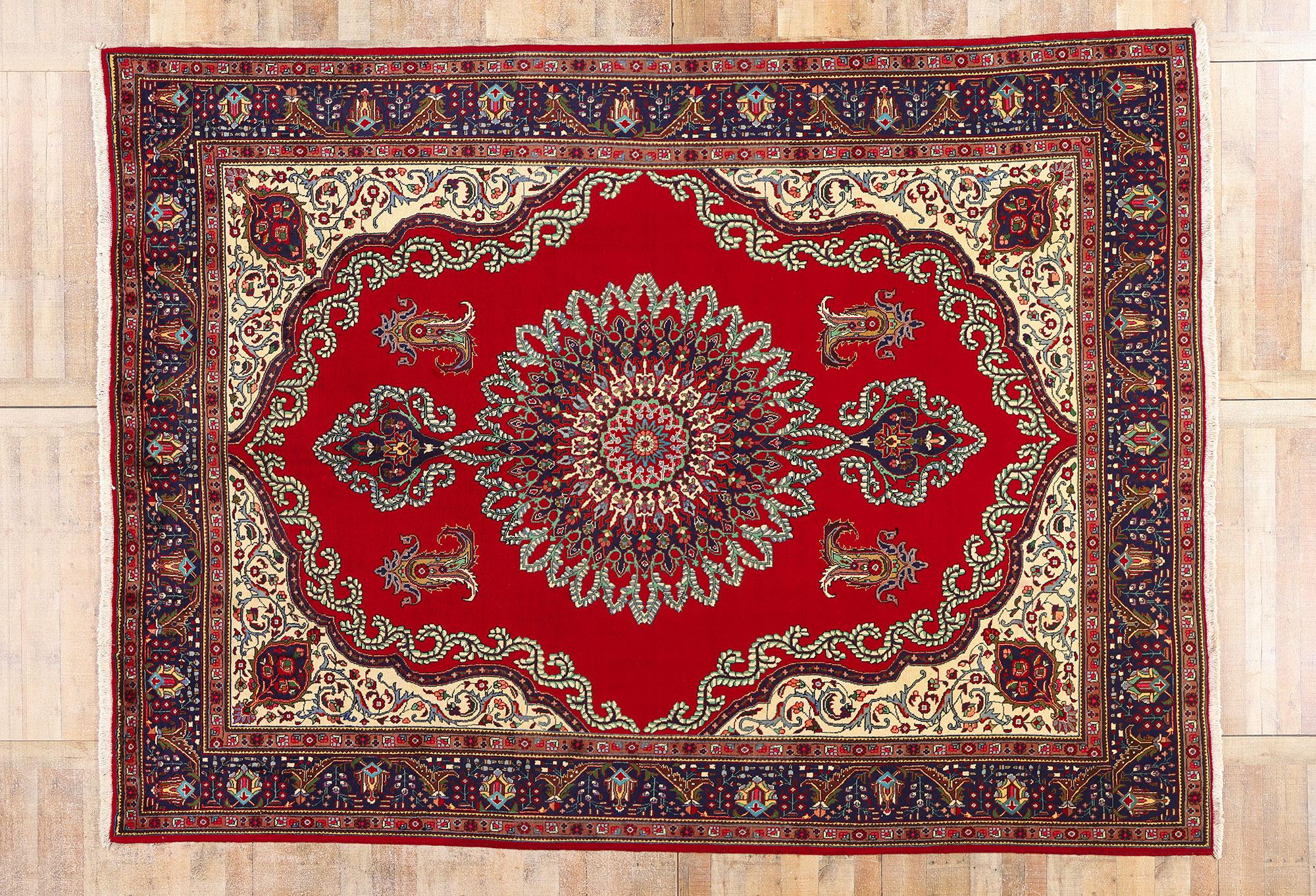 Persischer Täbris-Teppich mit königlichem Jacobean-Stil im Angebot 3