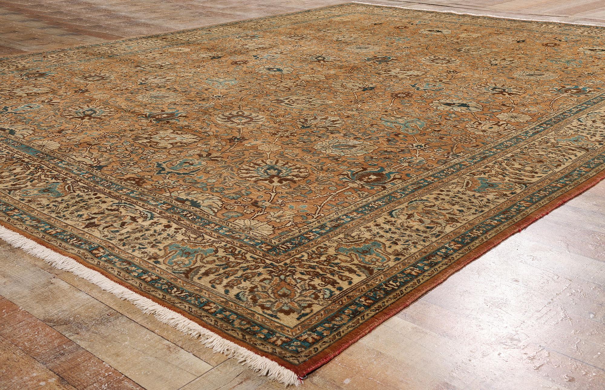 Hand-Knotted 1960's Persian Tabriz Rug with Traditional Style For Sale