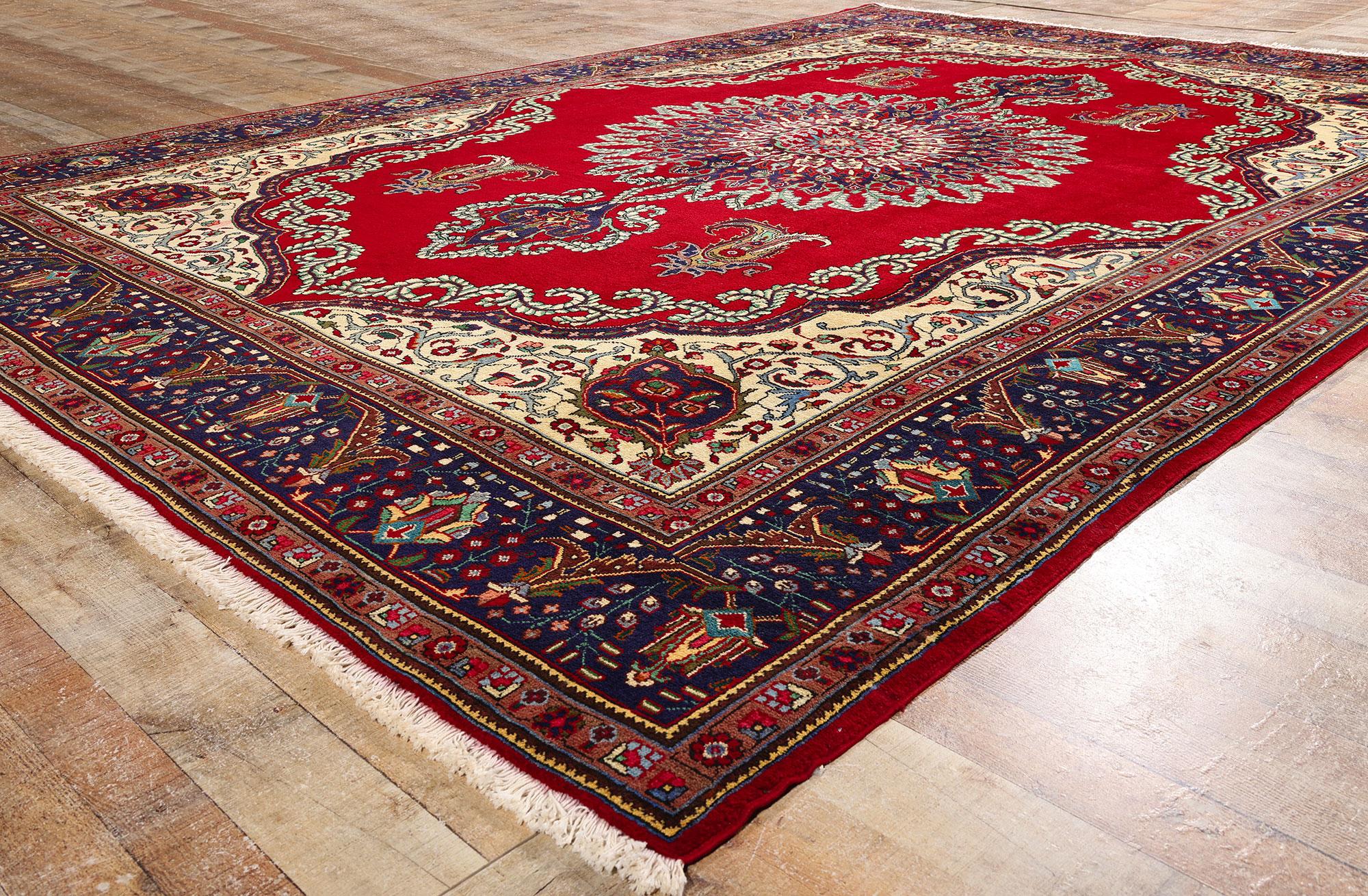 Persischer Täbris-Teppich mit königlichem Jacobean-Stil (Tabriz) im Angebot