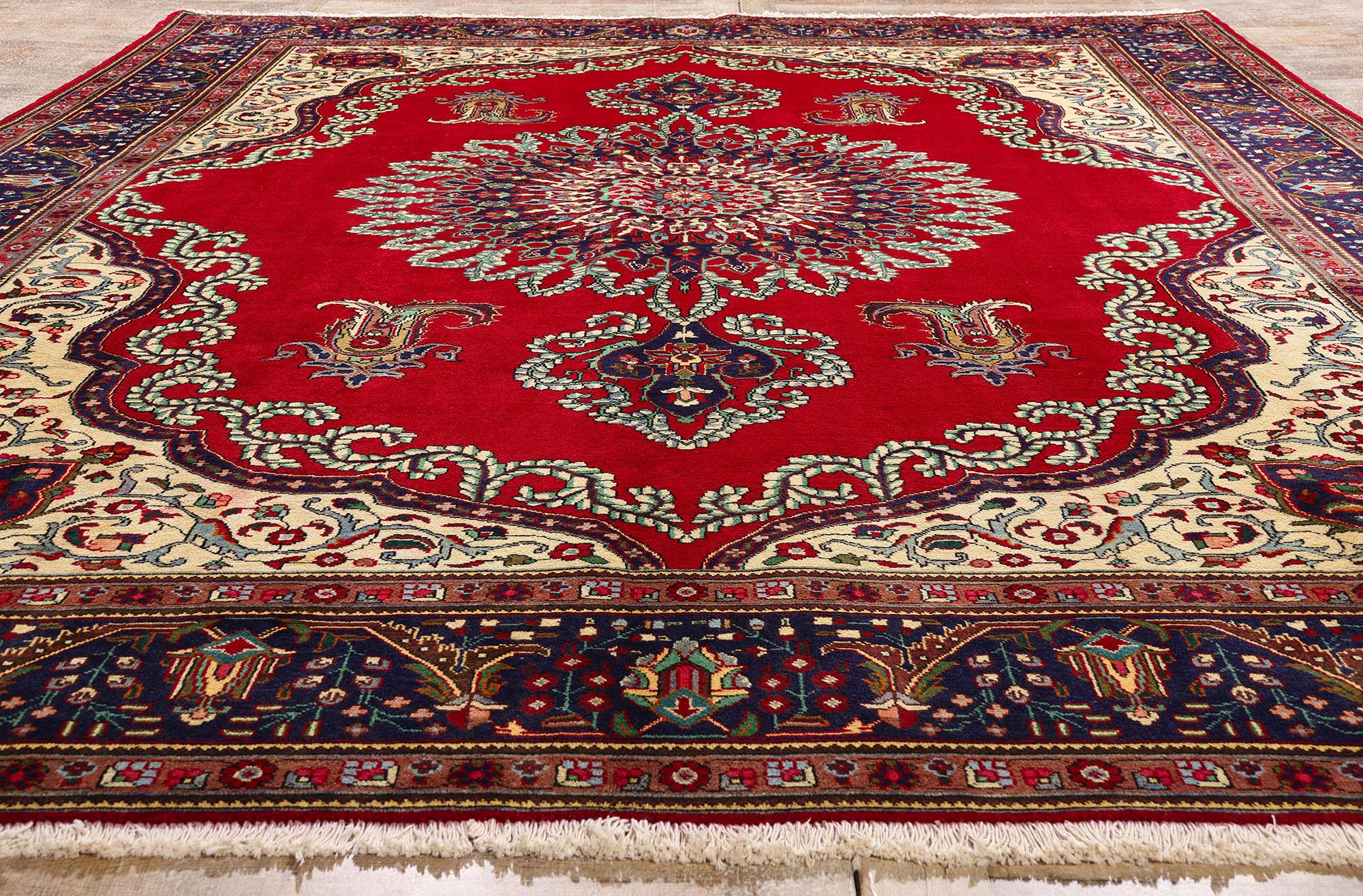 Persischer Täbris-Teppich mit königlichem Jacobean-Stil im Zustand „Gut“ im Angebot in Dallas, TX