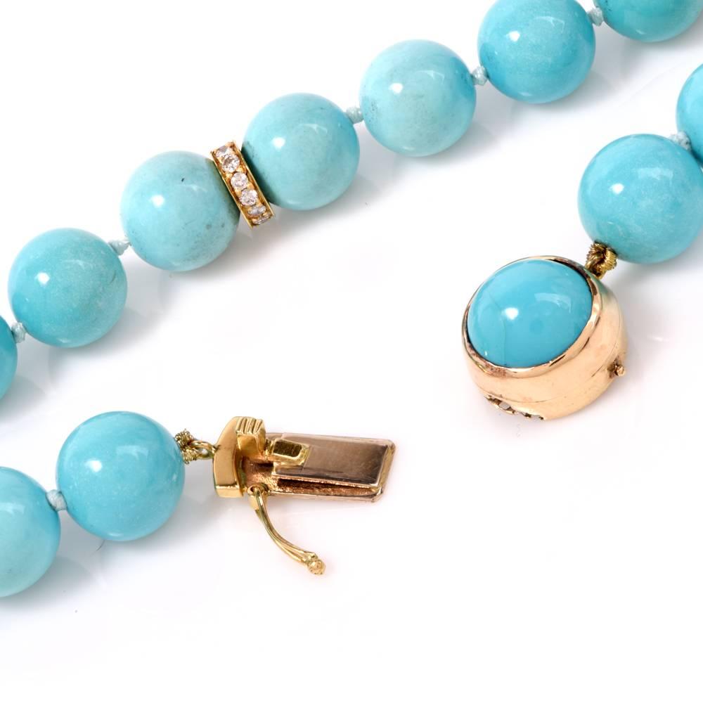 Retro 1960s Persian Turquoise Bead Necklace