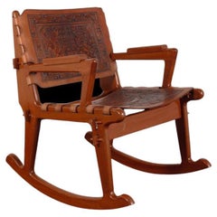Retro 1960’s Peruvian Leather Rocking Chair