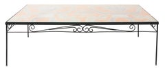 1960s Peruvian Pre-Colombian Textile Wrought Iron Coffee Table