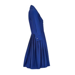 1960s Peter Barron French Blue Cotton Shirt Dress