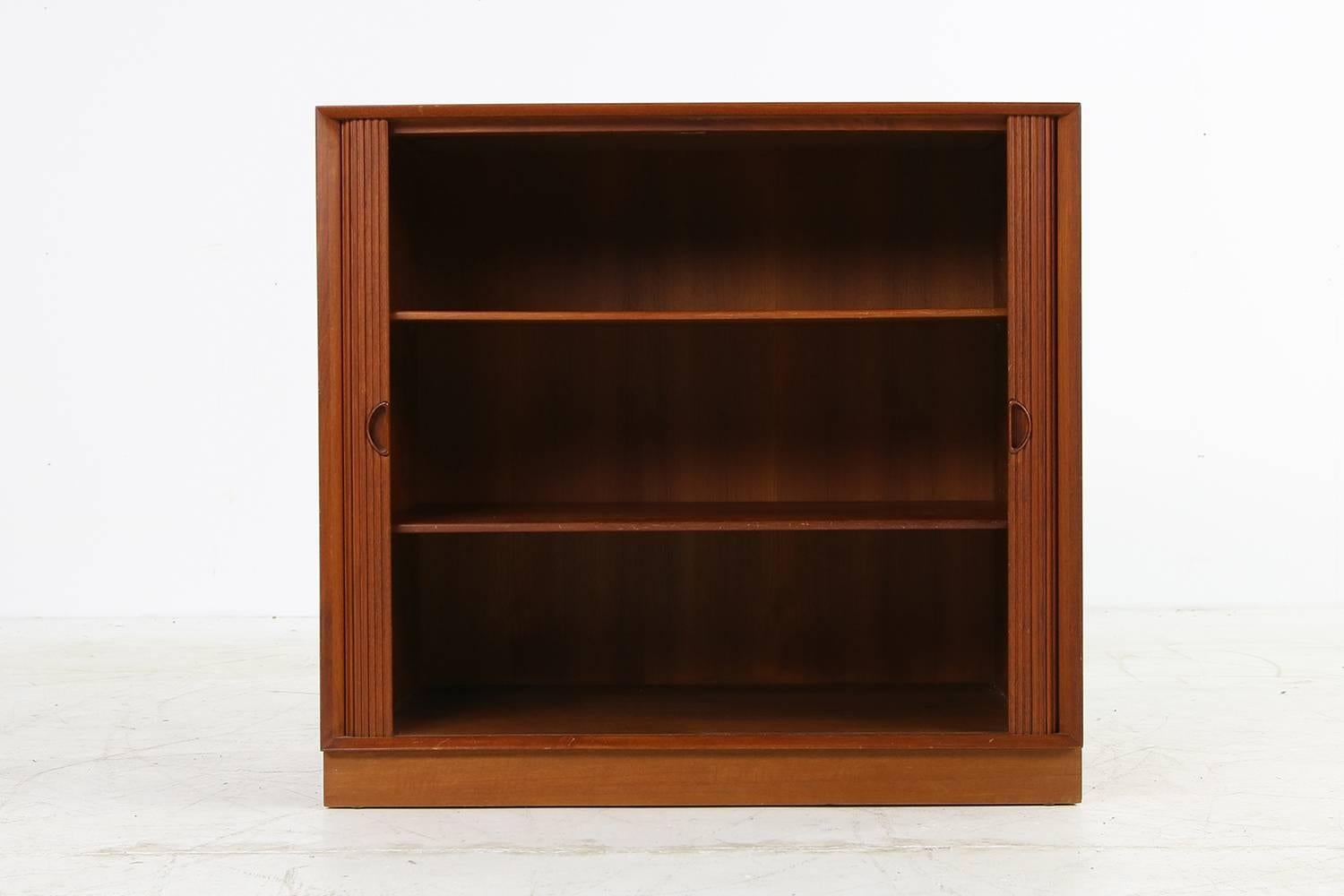 Mid-Century Modern 1960s Peter Hvidt Teak Cabinet with Tambour Doors Danish Modern Design Sideboard