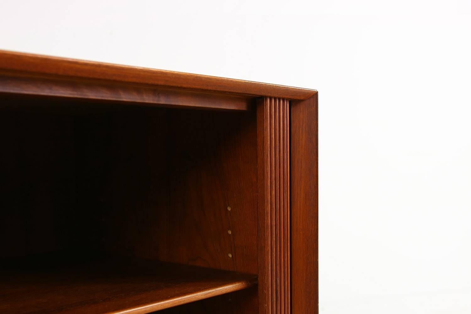 1960s Peter Hvidt Teak Cabinet with Tambour Doors Danish Modern Design Sideboard 2