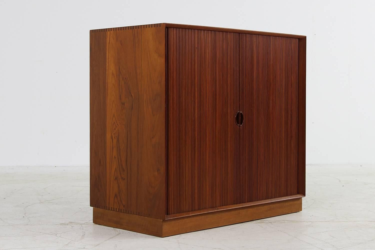 1960s Peter Hvidt Teak Cabinet with Tambour Doors Danish Modern Design Sideboard 4