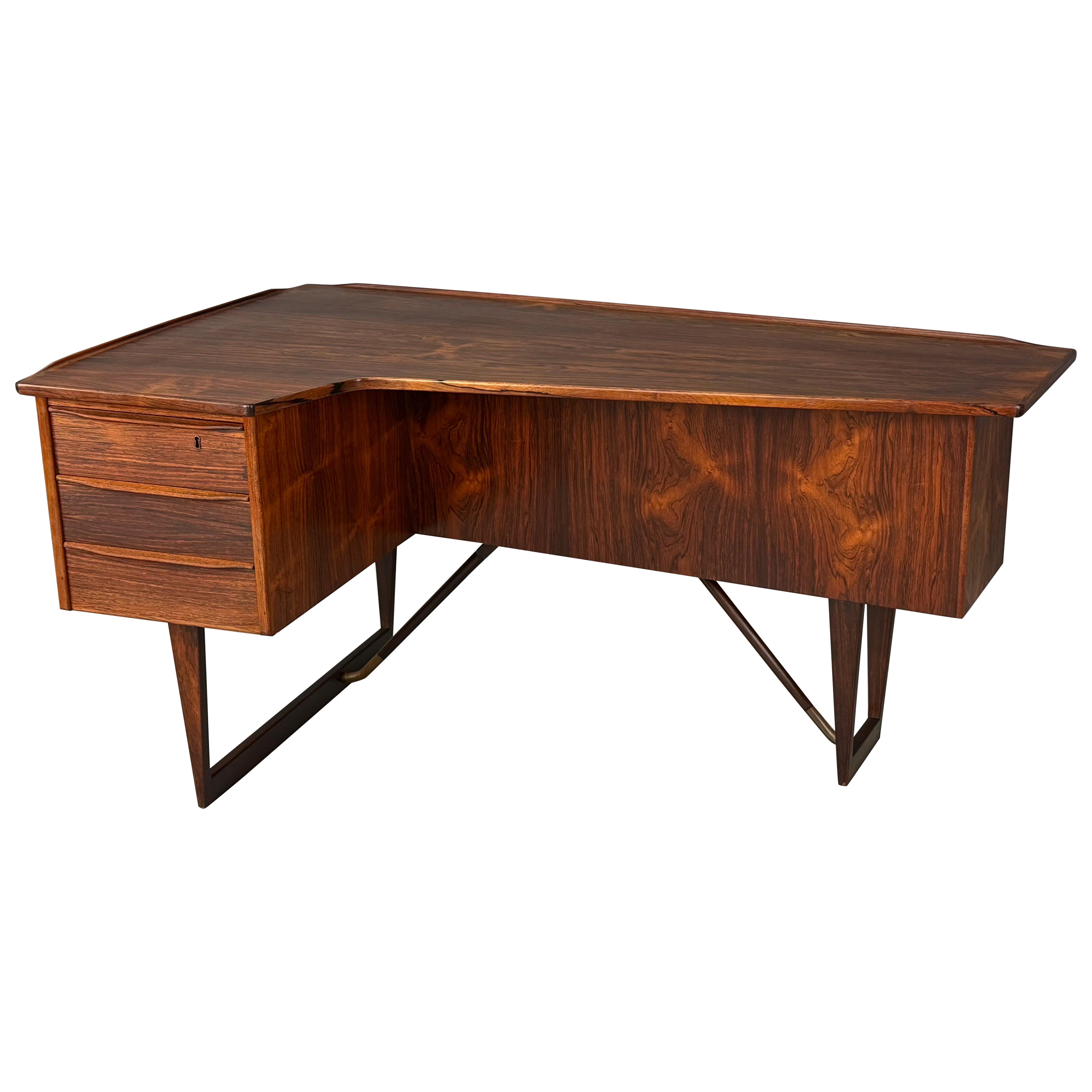 Bureau "Boomerang" de Peter Løvig Nielsen des années 1960 Hedensted Møbelfabrik en vente