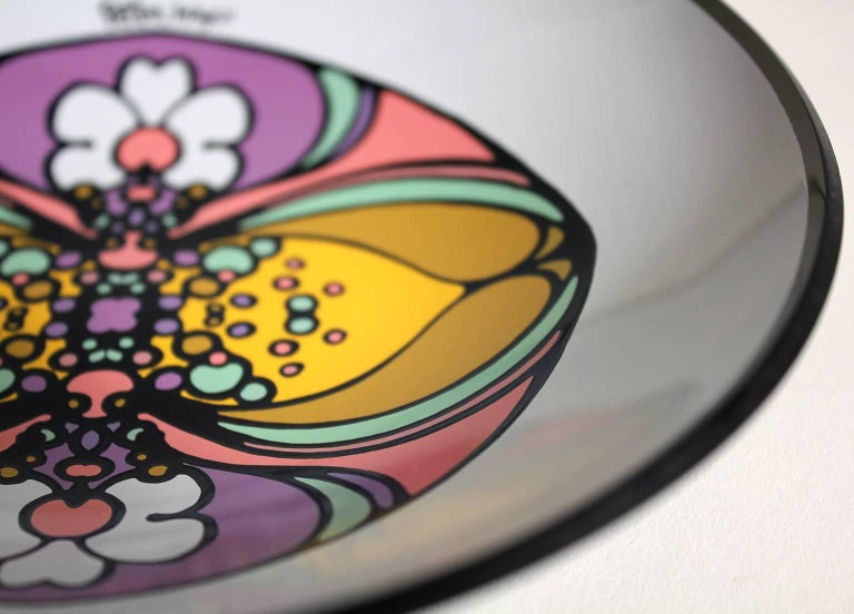 1960s Peter Max Psychedelic Pop Art Glass Bowl at 1stDibs
