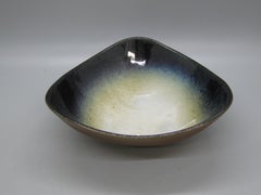 1960's Peter Pots Studio Art Pottery Ceramic Abstract Dish Bowl Rhode Island