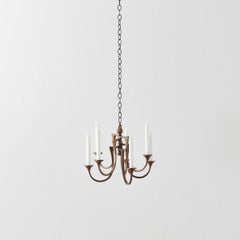 1960s Peter Van Heeck Bronze Pendant Candle Chandelier