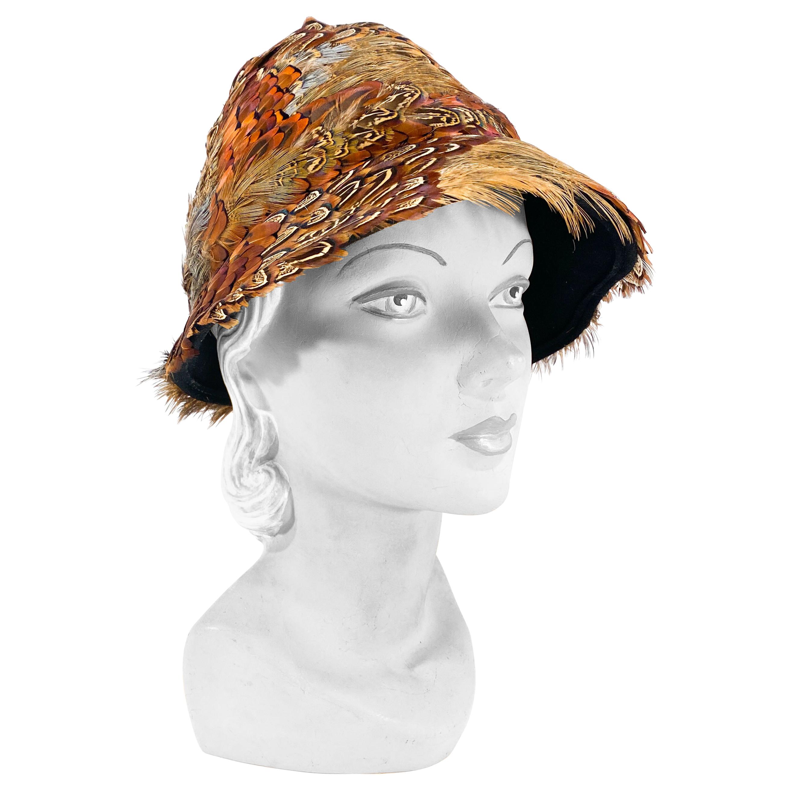 1960s Pheasant Feathered Hat