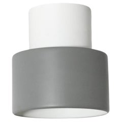 1960s Philips Gray Enameled Barrel Flush Mount Light