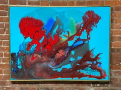 1960s Phillip Schreibman Style Spatter and Blow Psychedelic Painting